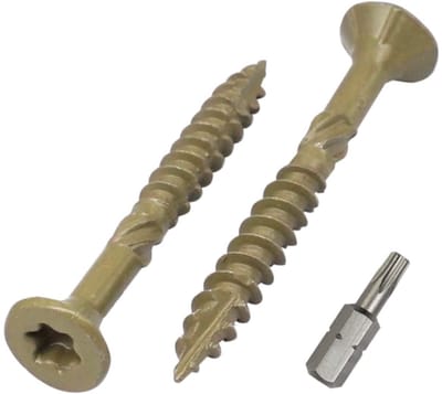 100x Terrasschroeven Groen 4.5x40mm RVS met Torx Kop - Houtschroeven Type 17 Voor Buiten