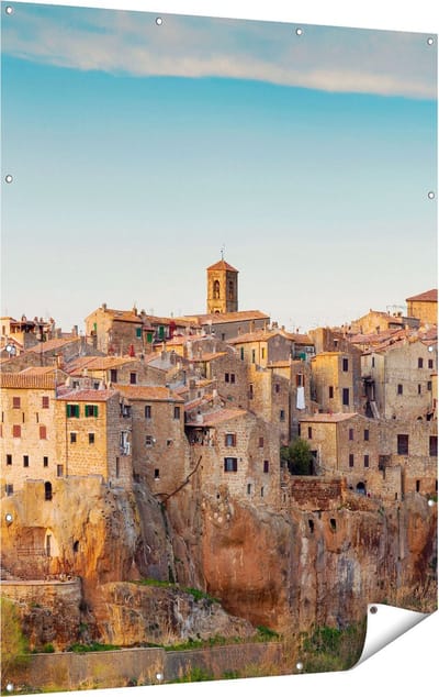 Gards Tuinposter Oude Stad in Toscane, Itali� - 120x160 cm - Tuindoek - Tuindecoratie - Wanddecoratie buiten - Tuinschilderij