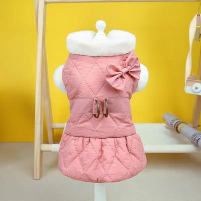 Herfst en Winter Dikke Huisdier Strik Jas Hond Pluche Kant Rok Teddybeer Kat Kleine Hond Kerstkleding Puppy Kleding XL