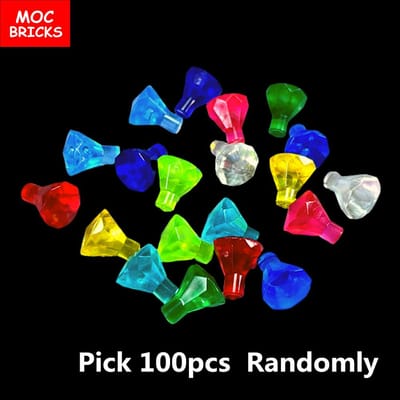 100 stukspartij MOC Stenen Rots 1x1 Juweel 24 Facetten Schat Diamant Edelsteen 28556 30153 Bouwstenen ZELF DOEN Speelgoed Voor Kindercadeaus
