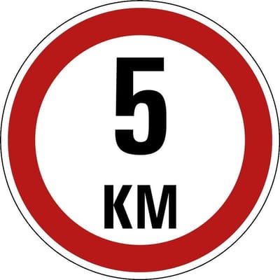 Maximaal 5 km bord - kunststof - A1 150 mm