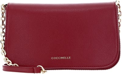 COCCINELLE Leren Schoudertas Coccinelle Cloud Mini Bag Textured Leather Garnet Red Wijnrood