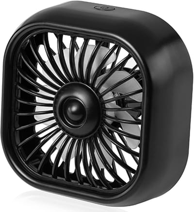VHV - Autoventilator - USB ventilator voor auto - USB oplaadbaar - 3 snelheidsstanden - met LED - stil - voor auto, achterbank, dashboard, camper