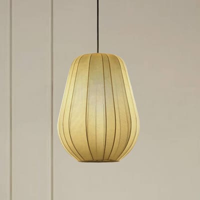 Lindby - Hanglamp - 1licht - Stof - H: 38 cm - E27 - grijs