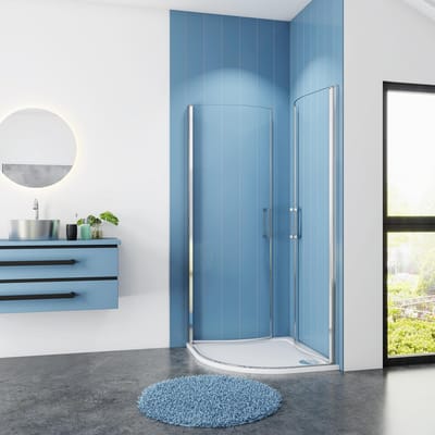 Douchecabine Kwartrond Orchid 80x80x195 Draaideur 6mm Helder Glas Chroom