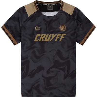 Cruyff - T-shirt - Sportshirt - Zwart - Goud - Voetbal - Maat 128