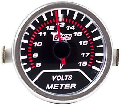 Dailygoods - Voltmeter - 52 mm LED - Universeel - Professioneel - Accu Voltage Meter - Geschikt voor Auto's Motoren en Botens
