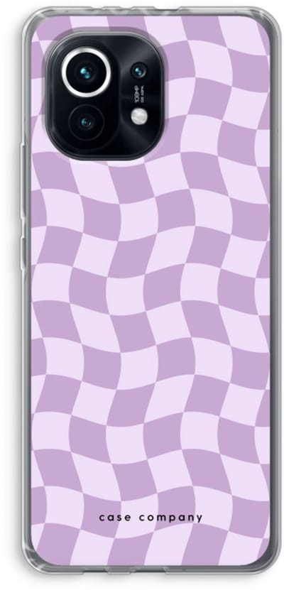 Case Company® - Hoesje geschikt voor Xiaomi Mi 11 hoesje - Grid Paars - Soft Cover Telefoonhoesje - Bescherming aan alle Kanten en Schermrand