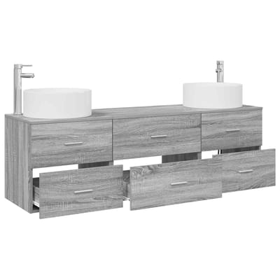 vidaXL - Badkamermeubel - Set - 3 - st - Grijs - Sonoma - 49,5 - x - 44,5 - x - 65,5 - cm