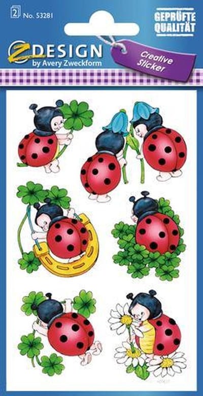 Avery Stickervel Lieveheersbeestje 7,6 X 12 Cm Papier 12-delig