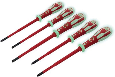 Schroevendraaierset - Isolatie gereedschap - Veilig klussen - Lichtgevende handvatten - 5-delig - Multicolor