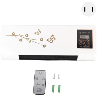 Elektrische Ruimteverwarmer voor Binnengebruik met Afstandsbediening Wandmontage Kachelventilator Digitaal Display voor