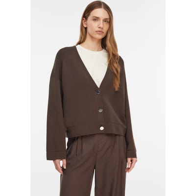Milanees V-hals moderne cardigan met signature knopen dames COMMA