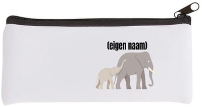 Akyol - olifant en kleine met eigen naam Etui - Olifant - dieren liefhebber - iemand die houdt van olifanten - verjaardag - cadeau - kado - geschenk - 20 bij 9 cm
