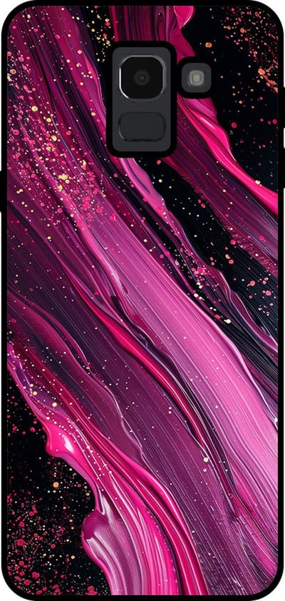 Smartphonica Telefoonhoesje Geschikt voor Samsung Galaxy J6 2018 met marmer opdruk - TPU backcover case marble design - Paars Roze geschikt voor Samsung Galaxy J6 2018
