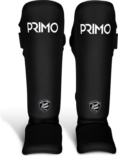 Primo Classic Muay Thai Scheenbeschermer - Zwart - Maat XL