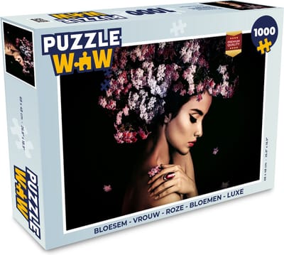 Puzzel Bloesem - Vrouw - Roze - Bloemen - Luxe - Legpuzzel - Puzzel 1000 stukjes volwassenen