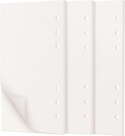 A6 Lege Navullingen 6 Gaten - 171x94mm 135 Stuks 100 G/M² Crème Wit - Notitieboek Navullingen voor 6-Ringsysteem, Stevig Papier, Zelfdelend, Ideaal voor School en Kantoor