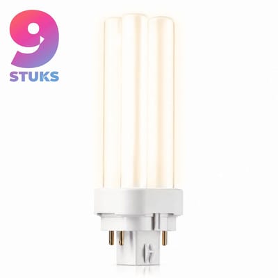 9x Stick Spaarlamp G24q-1 - 13W - Warm Wit Licht (3000K) - 925 lm - 13 jaar - Niet Dimbaar - PL-C / Dulux D D/E 4-Pin