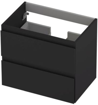 INK - Onderkast 2 Laden Greeploos Gelakt - 600x400x520 Mm - Mat Zwart