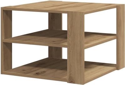 Salontafel - Bijzettafel woonkamer - Gezellig samenzijn - Glad en onderhoudsvriendelijk - 58x58x40 cm - Eikenkleurig