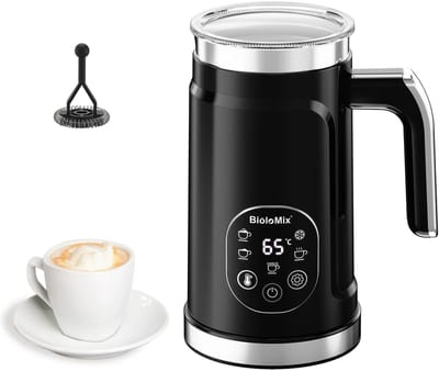 MakkelijkMooi 5-in-1 Schuim Maker - Melkopschuimer - Romig Melkschuim of Chocolademelk - Automatische Temperatuurregeling - Zwart