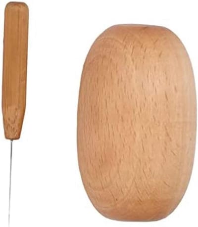 Houten Stopei - Naaihulpmiddel - Kleding Repareren - Ergonomisch Ontwerp - 10 cm - Natuurlijk Hout