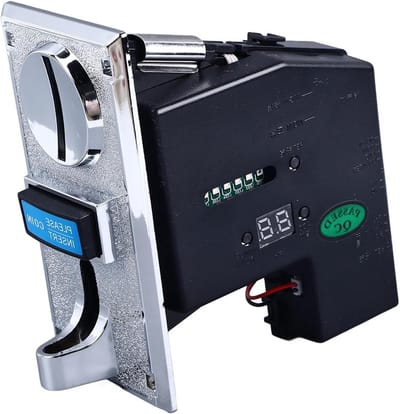 Muntacceptor - Coin acceptor - Betalingen Verwerken - Herkenning 6 Munten - 14 x 13 x 7 cm - Zwart