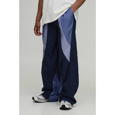 Baggy Fit Colour Block Trainingsbroek | Slate Blue | Size XS