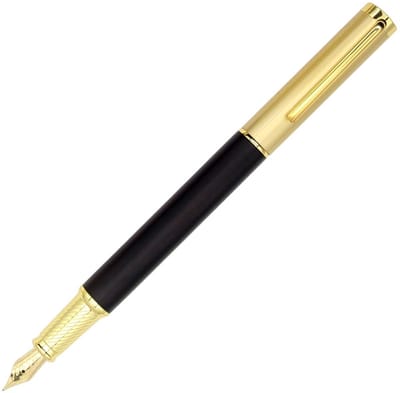Dailygoods - Gullor Sandelhout massief houten vulpen, medium penpunt (0,7 mm punt), zwart