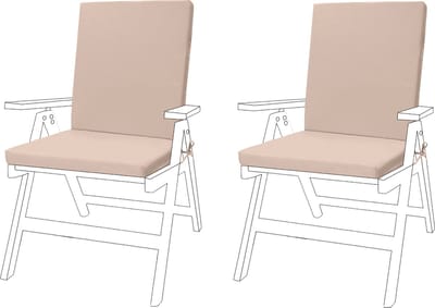 Stoel Zitkussen voor Tuin - Hoge Rug Tuinkussen - Zitkussen Ergonomisch - Tuinstoelkussens met Lint - Buiten Tuin Stoelkussen - Zitkussens 44cm x 100cm