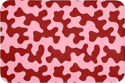 WC mat 90x60 cm - Antislip - Modern - Abstract - Rood - Toiletmat - Vloermat - Douchemat - Toilet tapijt - Toiletmatten