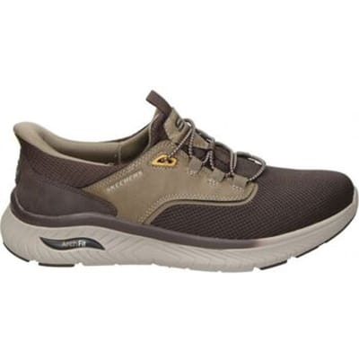 Skechers Hands-Free Slip-In Arch Fit Crosser heren sneaker - Bruin - Maat 44
