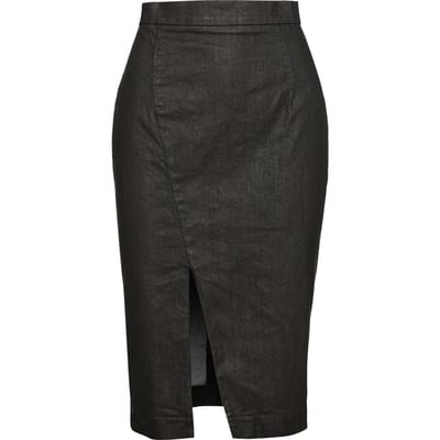 Stofgroene kokerrok van Conquista Fashion