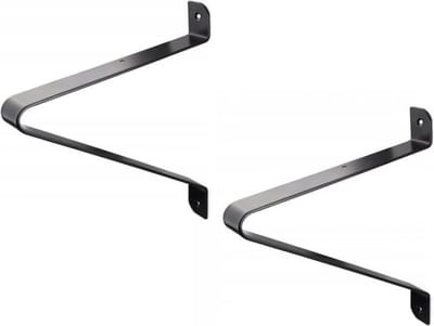 Set van 2 Plankdragers - Zwart - Staal - Modern - Industrieel - Geometrisch - 25 cm Plank - Plankendrager - Planksteunen / Wandplankdragers
