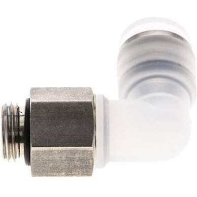 10mm x G1/4'' 90 graden L-verbinding PA/RVS Insteekfitting Buitendraad Draaibaar EPDM