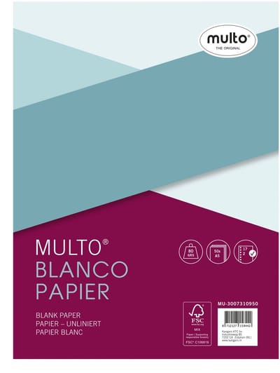 Multo ringbandinterieur A5 - blanco - 17-rings - 80 grams - 50 vel - MU-3007310950