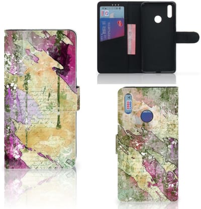 Book Case voor Hoesje Huawei Y7 (2019) Letter Painting