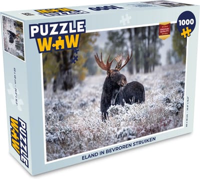 Puzzel Eland in bevroren struiken - Legpuzzel - Puzzel 1000 stukjes volwassenen