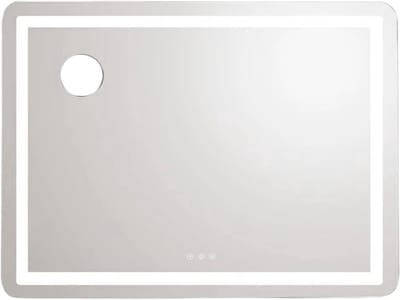Make-up Spiegel Valora met Verlichting - Voor Make-up Bureau - Grote Spiegel met USB en Type C, 10x Vergrootglas en 3 Kleurtemperaturen - 80 x 60 cm - Wit
