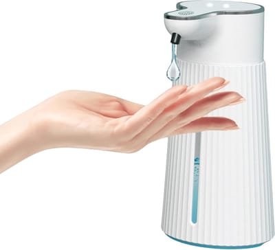 Automatische Zeepdispenser met Wandmontage, 400 ml, 2 Verstelbare Niveaus voor Keuken en Badkamer, Wit en Hygiënisch