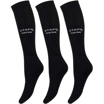 STAPP [horse] - Paardrijsokken 33700 ULTRA FINE Unisex - 3-Pack - Maat 36/42 - Zwart