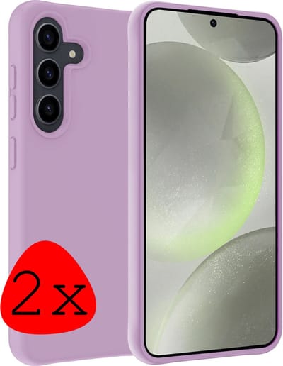 Hoesje 2 Stuks - Geschikt voor Samsung Galaxy S24 - Sterk & Shockproof - Case Siliconen - Back Cover - Telefoon Hoes - Lila