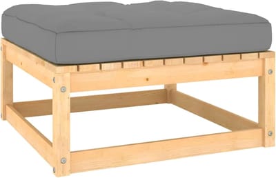 Palletsofa voor tuin - Voetensteun bankje - Buiten ontspannen - Modulair design - 70x70x30 cm - Grijs en natuur