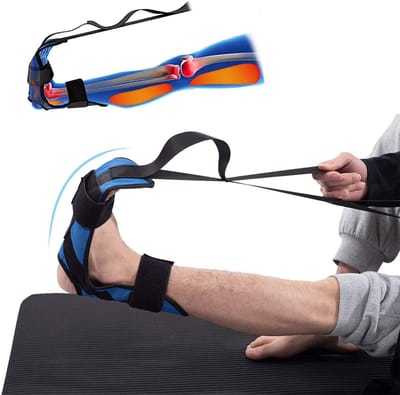 Calf Stretcher voor Plantar Fasciitis, Achilles Tendonitis en Hielspoor - Verbeter Spierkracht met Yoga Stretchband voor Dyke Out en Hamstring Oefeningen