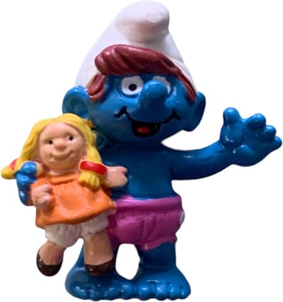 Smurfje Schleich met baby pop - kleuter - 20446 - 5 cm