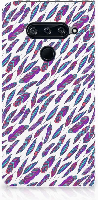 LG V40 Thinq Hoesje met Magneet Feathers Color