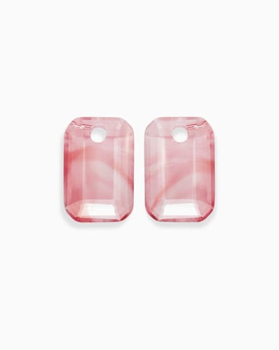 Sparkling Jewels Oorbellen Edelstenen Baguette – Cherry Quartz | Tijdloze Elegantie