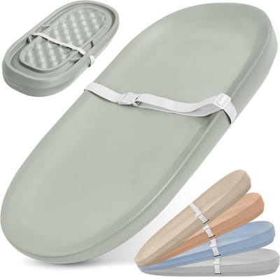 Aankleedmat Baby - Verschoningsmatje Schuim - Baby Verzorgen - Waterdicht Schuimkussen - 81 x 41 cm - Salie