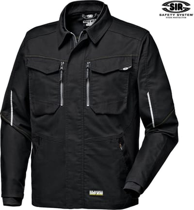 SIR SAFETY STRETCH CANVAS Softshell Werkjas HEREN Veiligheidsjas Zwart - Winddicht - Cordura Verstevigd - Reflecterende Details